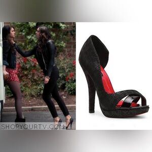 Charles Jourdan Paris Black India Pumps heels Vampire Diaries Katherine Pierce 8